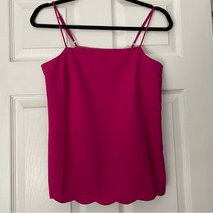 NWT J Crew Pink Tank with Scalloped Detail Size 0
